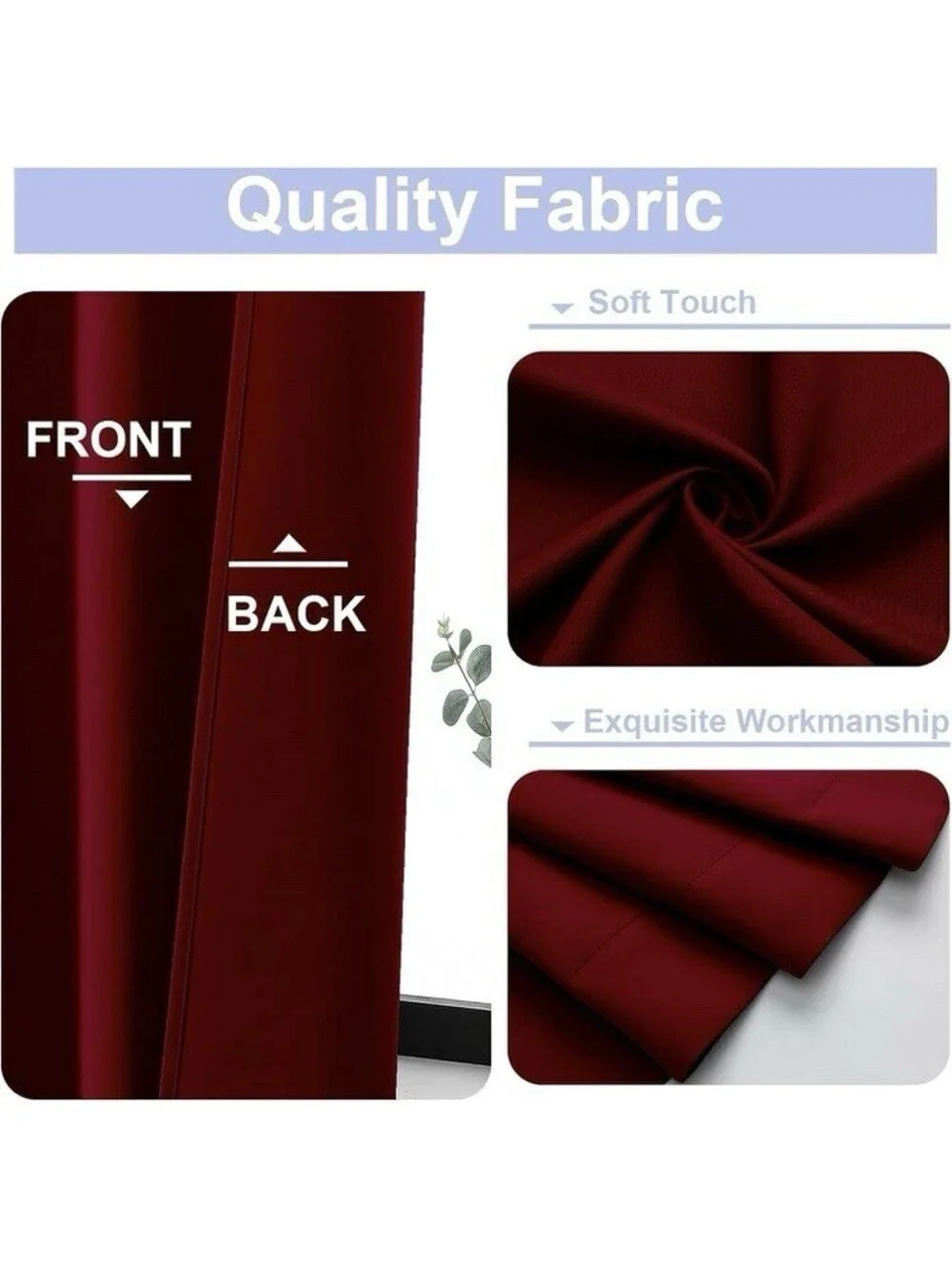 Simplebrand blackout curtains In Red 40”x96”  2 Panels